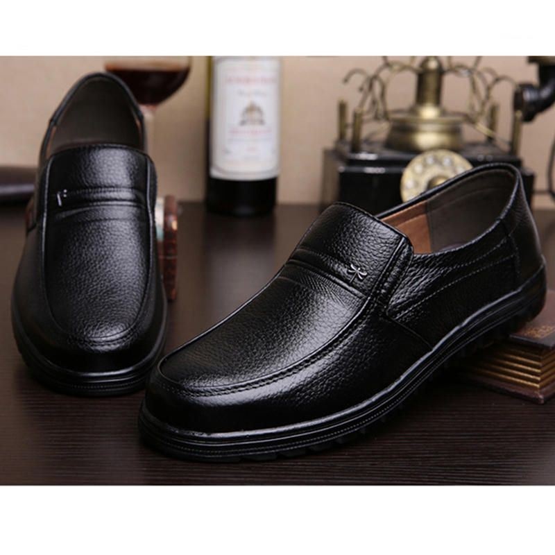 Męskie Oxfordy Retro Pure Color Antypoślizgowe Casual Business