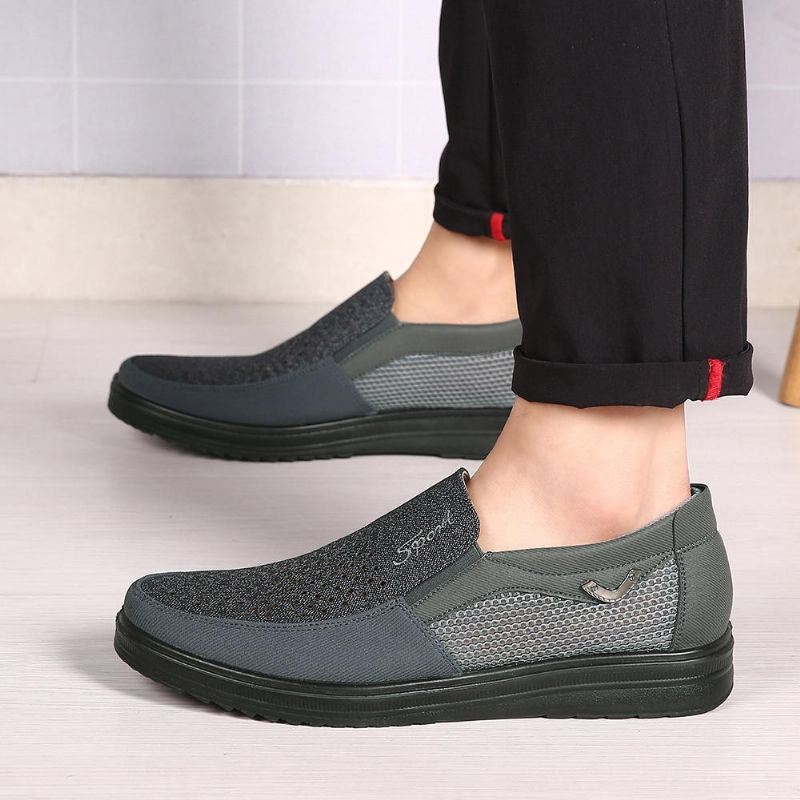 Męskie Siatkowa Tkanina Oddychająca Wydrążona Business Casual Oksfordzie