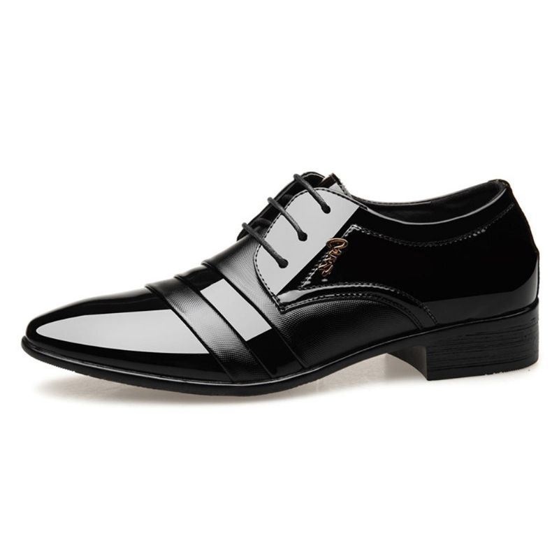 Męskie Sznurowane Buty Biznesowe Formalne Buty Skórzane Oksfordy