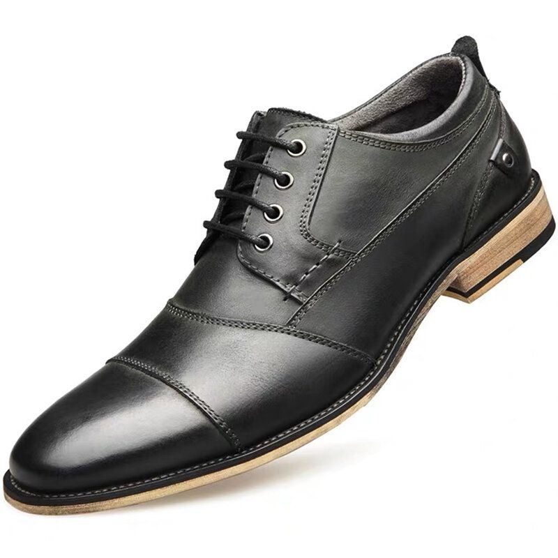 Męskie Szwy Wygodne Antypoślizgowe Sznurowane Buty Biznesowe Casual Formalne
