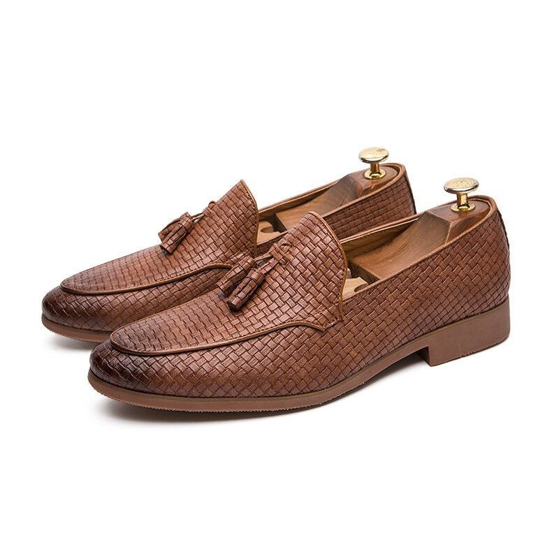 Męskie Tkane Detale Tassel Decor Wygodne Wsuwane Business Casual Delikatne Buty