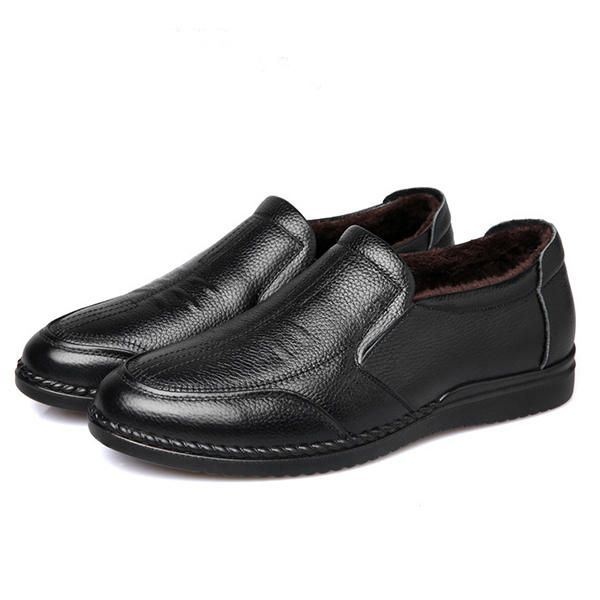Męskie Wygodne Buty Z Prawdziwej Skóry Wsuwane Na Oksfordzie