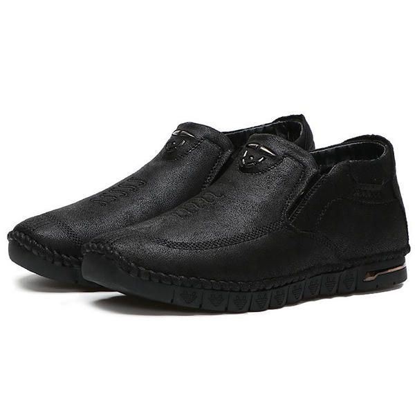 Męskie Wygodne Wygodne Miękkie Podeszwy Ręcznie Szyte Buty Z Mikrofibry Wysokie Buty Oxford