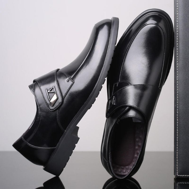 Męskie Zapinane Na Rzep Miękkie Podeszwy Ze Skóry Bydlęcej Casual Business Oxfords