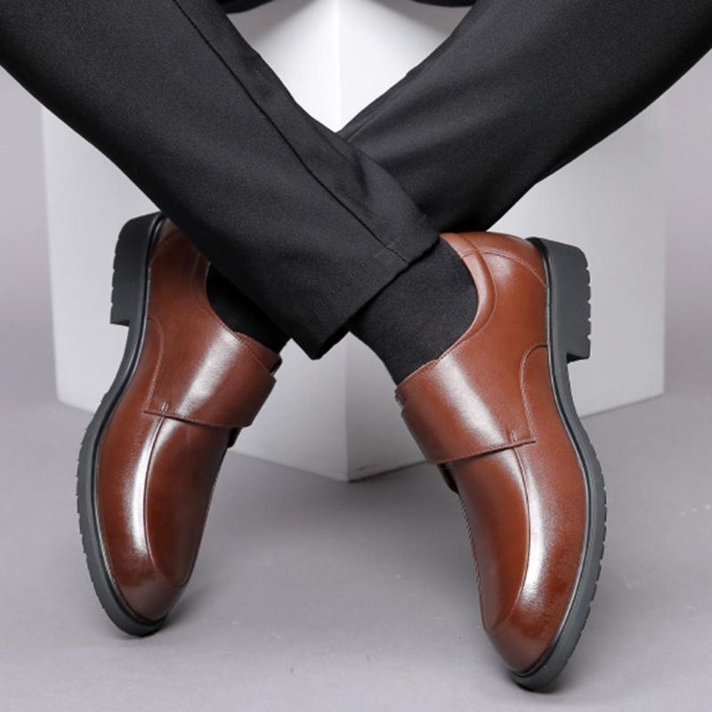 Męskie Zapinane Na Rzep Miękkie Podeszwy Ze Skóry Bydlęcej Casual Business Oxfords