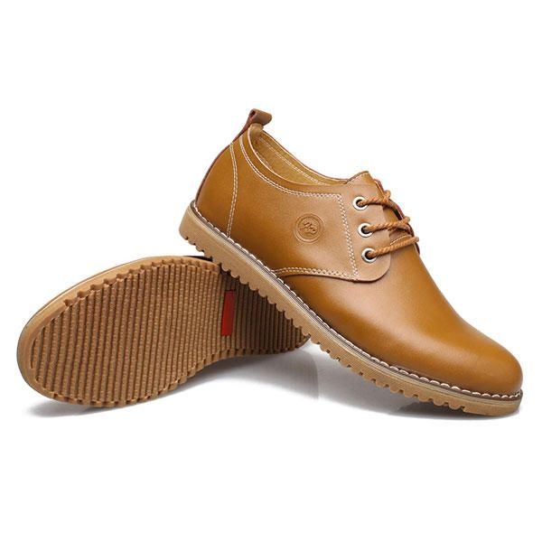 Nowe Męskie Buty Na Co Dzień Płaskie Oddychające Skórzane Buty
