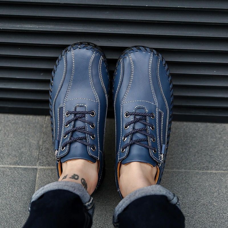 Oksfordzie Męskie Z Prawdziwej Skóry Business Casual