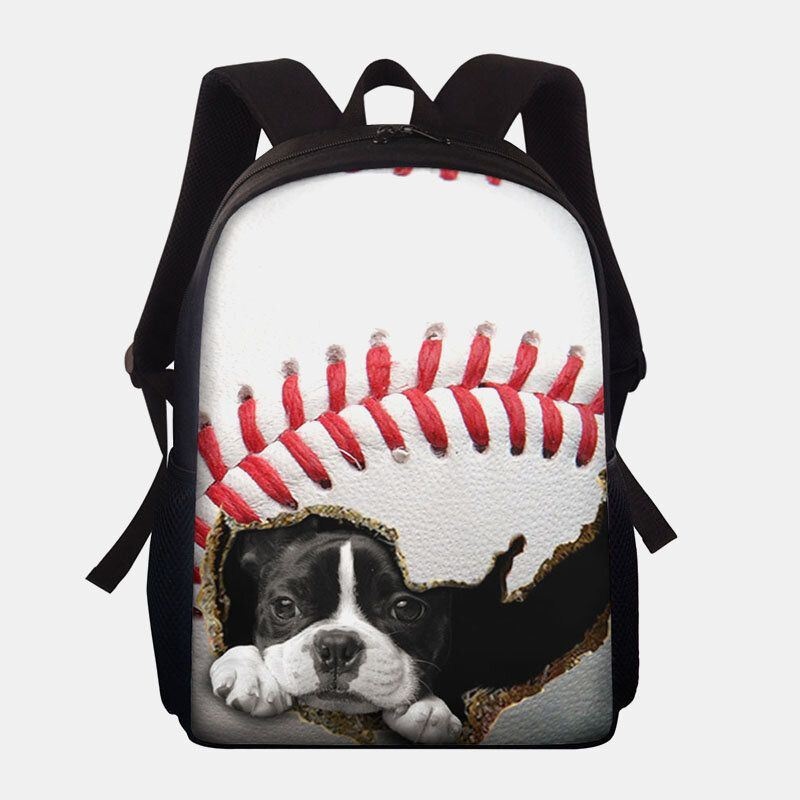 Damski Unisex Dacron O Dużej Pojemności Kot Pies W Baseball Piłka Nożna Wzór Druku Plecak Tornister