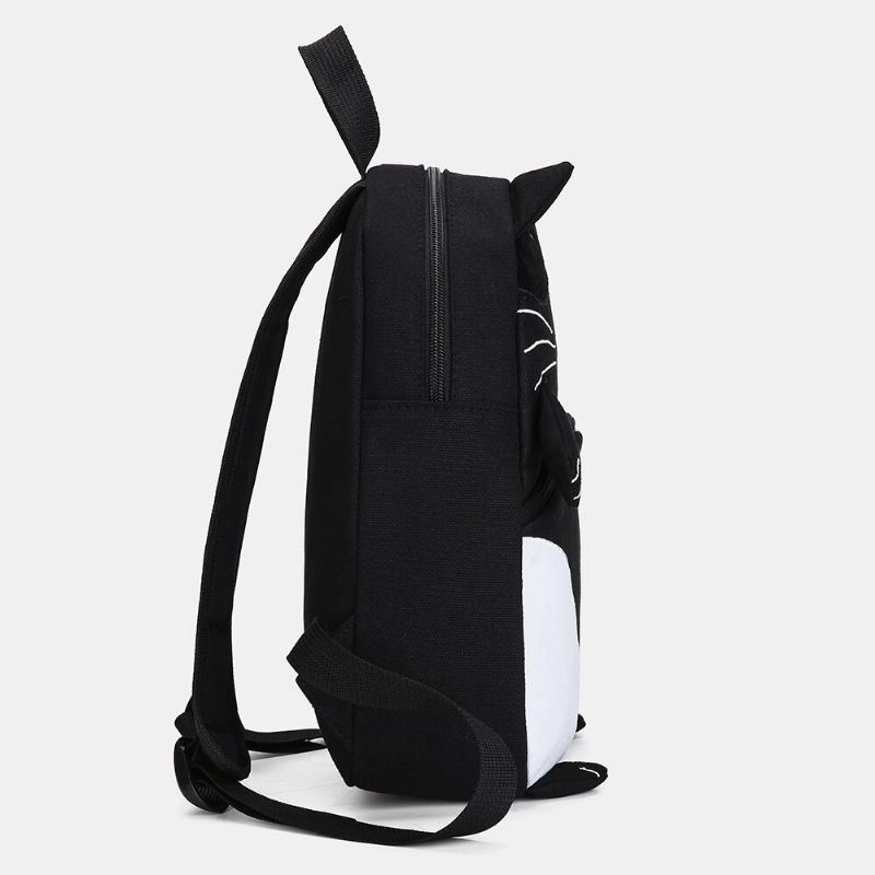 Kobiety Cute Cat Canvas O Dużej Pojemności Plecak