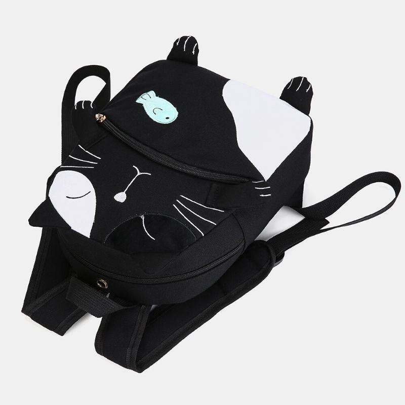 Kobiety Cute Cat Canvas O Dużej Pojemności Plecak