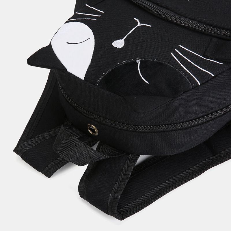 Kobiety Cute Cat Canvas O Dużej Pojemności Plecak