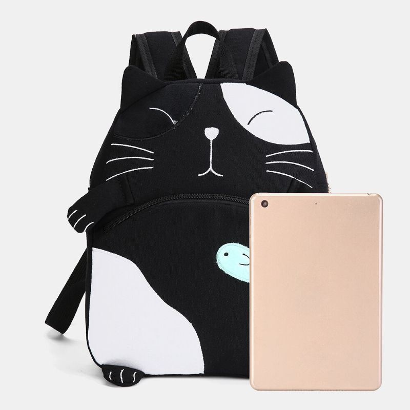 Kobiety Cute Cat Canvas O Dużej Pojemności Plecak