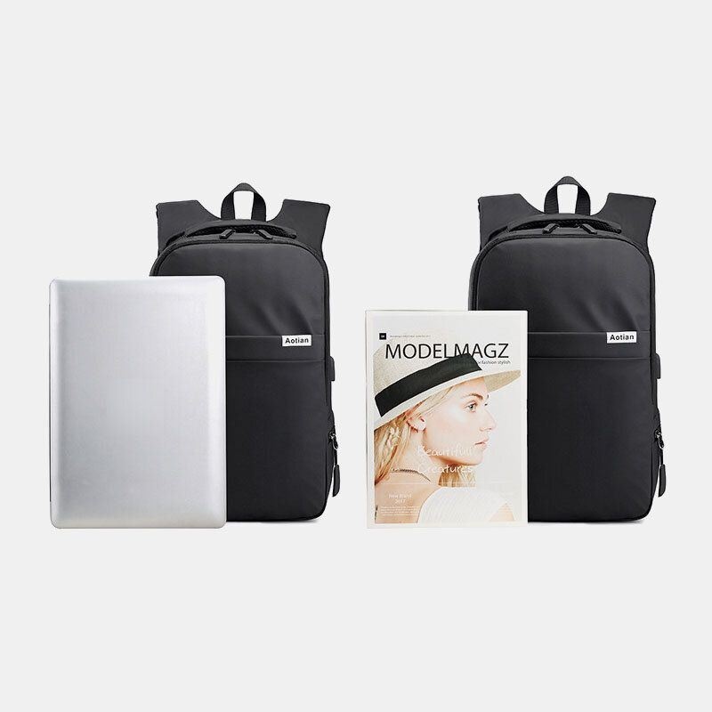 Mężczyźni Ładowanie Usb Outdoor Nylon Travel Wodoodporna Torba Na Laptopa O Dużej Pojemności 13 Cali Torba Podróżna Plecak