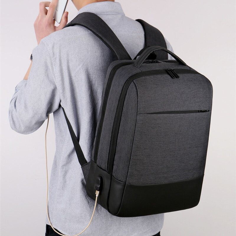 Mężczyźni Oxford 15.6-calowy Laptop Usb Do Ładowania Anti-theft Business Laptop Bag Plecak