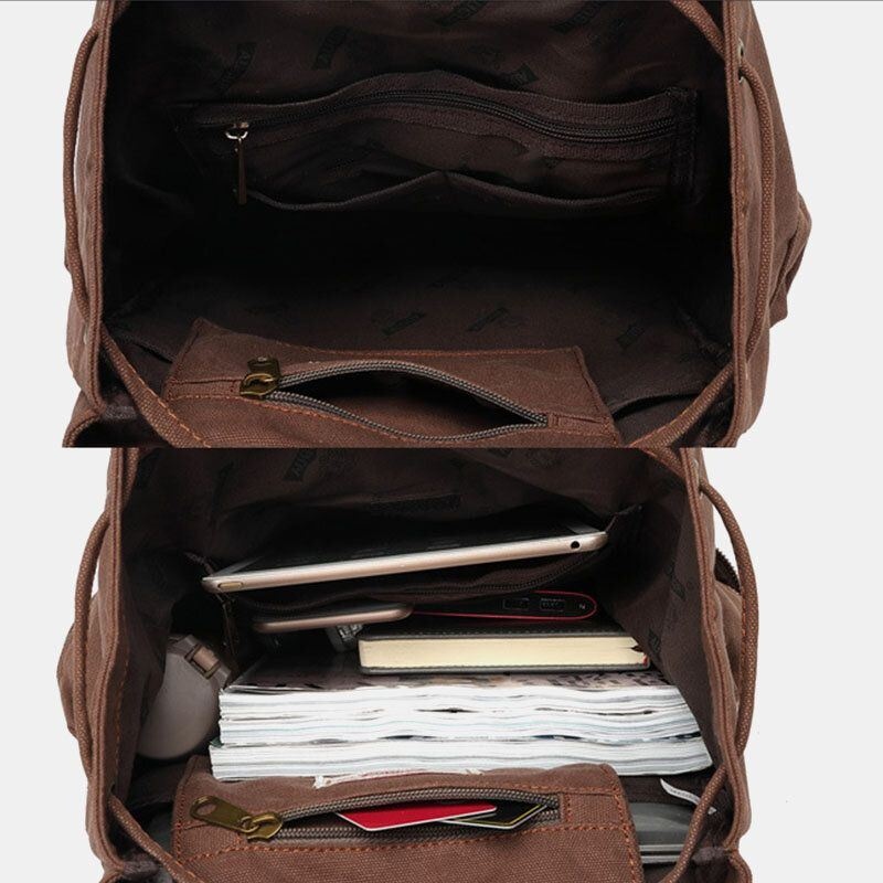 Mężczyźni Vinatge Canvas Anti-theft Backpack Torba Podróżna Student Bag