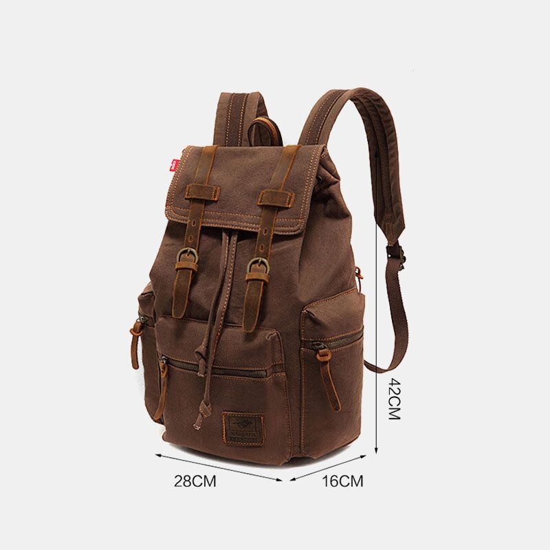 Mężczyźni Vinatge Canvas Anti-theft Backpack Torba Podróżna Student Bag