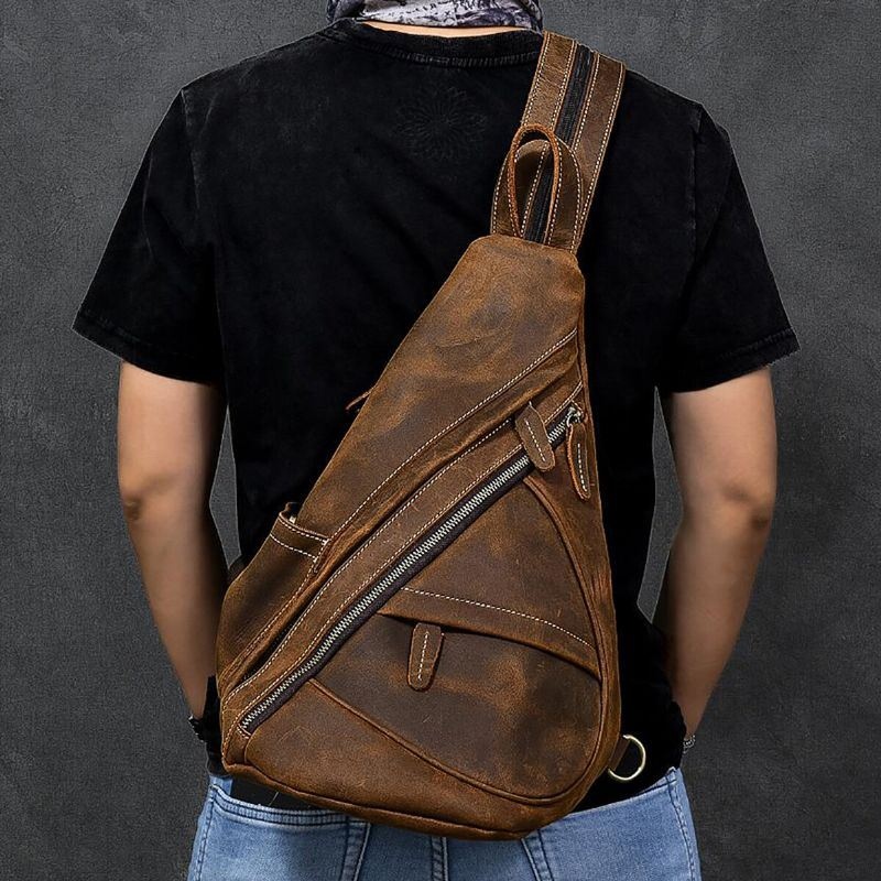 Męska Torba Ze Sztucznej Skóry O Dużej Pojemności Z Wieloma Kieszeniami Odporna Na Zużycie Torba Na Klatkę Piersiową Blackpack Crossbody Bag