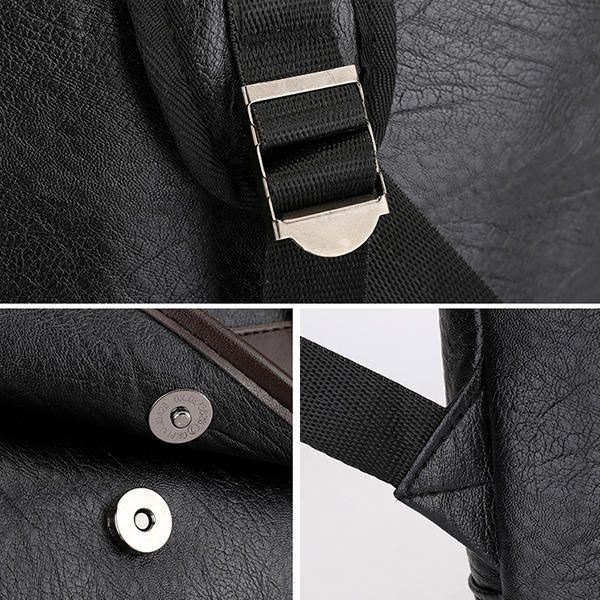 Męski Plecak Antykradzieżowy O Dużej Pojemności Ze Skóry Pu Casual Vintage Torba Na Ramię
