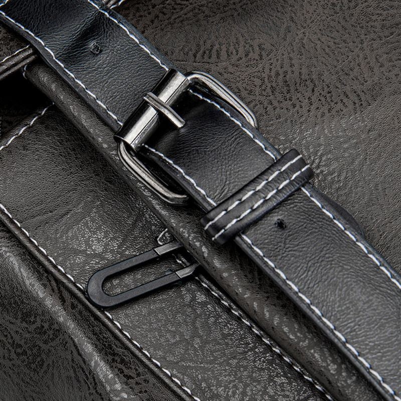 Męski Plecak Ze Skóry Pu Z Wieloma Kieszeniami O Dużej Pojemności W Stylu Vintage 15.6-calowa Torba Na Laptopa