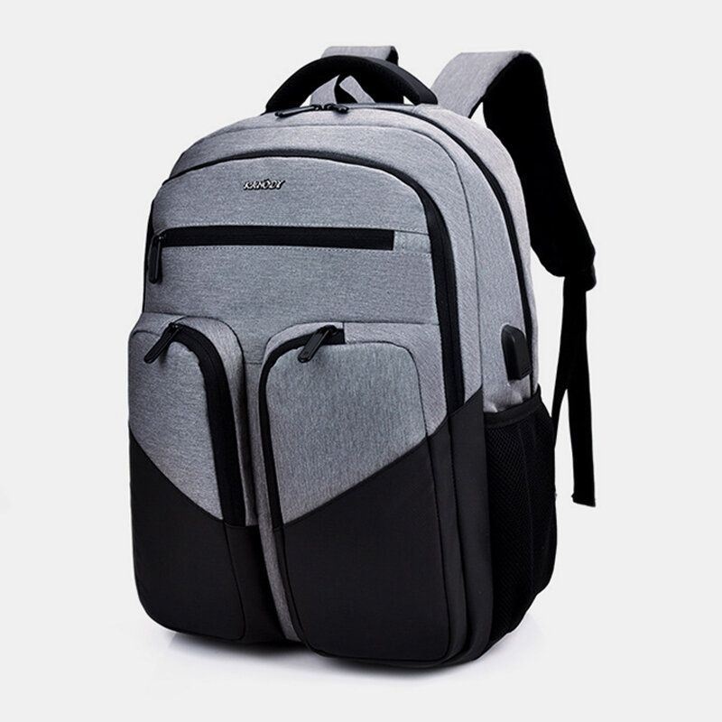 Nowo Męski Wodoodporny Plecak Na Laptopa Z Poliestru Z Ładowaniem Usb Casual Outdoor Travel School Bag