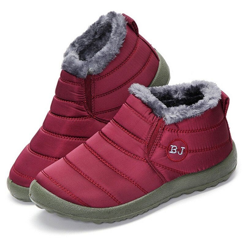 Buty Bj Ciepła Wełniana Podszewka Płaskie Kostki Śniegowce Dla Kobiet