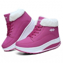 Ciepła Podszewka Z Futra Rocker Sole Platform Boots Women Casual Shoes