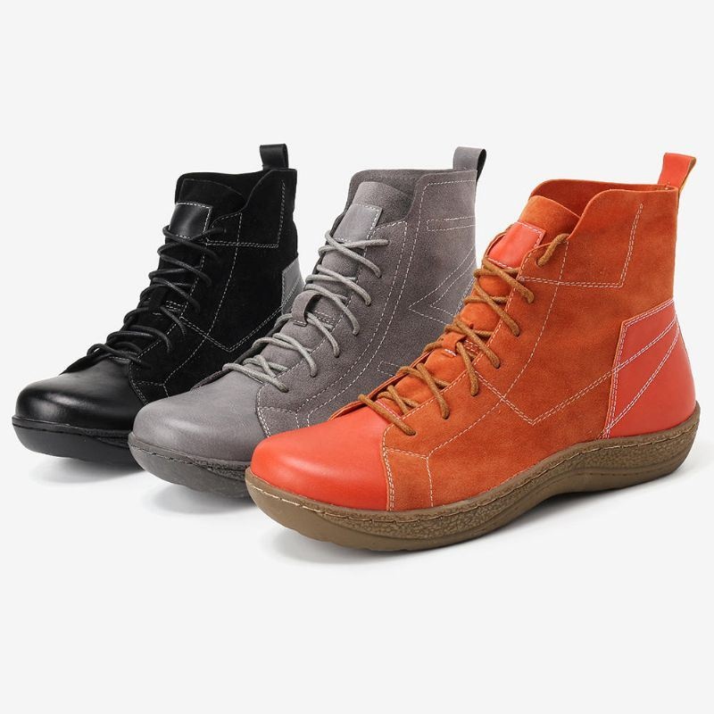 Damskie Retro Spicing Casual Lace Up Antypoślizgowe Botki
