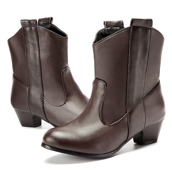 Duże Rozmiary Damskie Krótkie Buty Casual Outdoor High Heel Comfortableboots