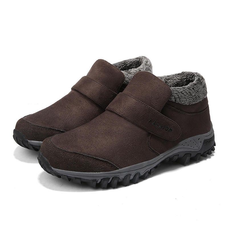 Duże Rozmiary Męskie Miękkie Ciepłe Podszewka Hook Loop Snow Boots