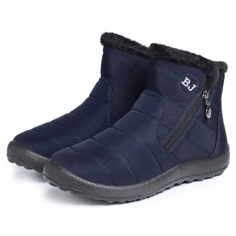 Kobiety Casual Keep Warm Zipper Botki Śniegowe