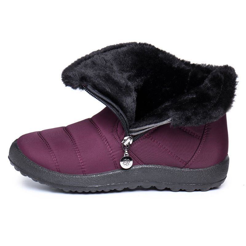Kobiety Casual Keep Warm Zipper Botki Śniegowe