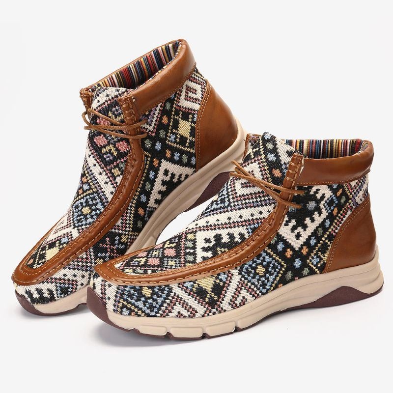 Kobiety Folkways Casual Przeszycia Vintage Krótkie Botki