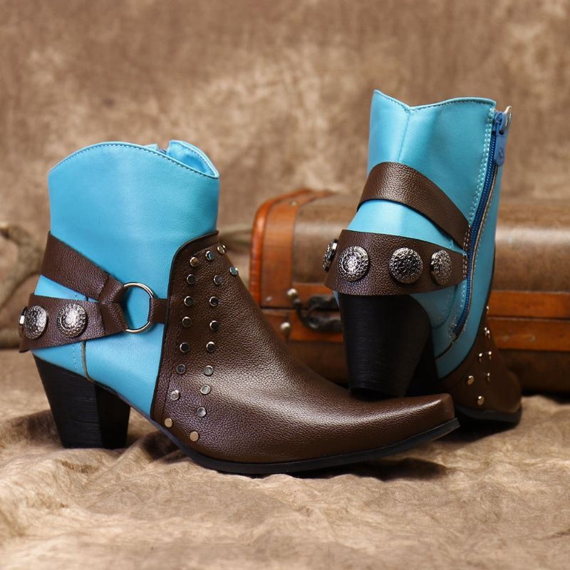 Kobiety Plus Rozmiar Retro Przeszywane Botki