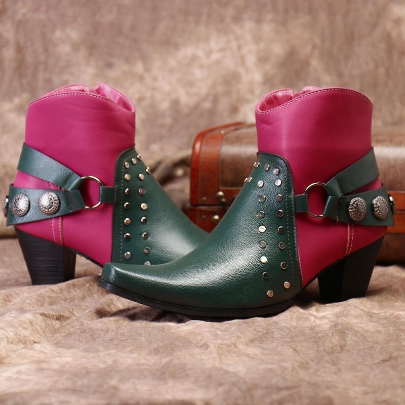 Kobiety Plus Rozmiar Retro Przeszywane Botki