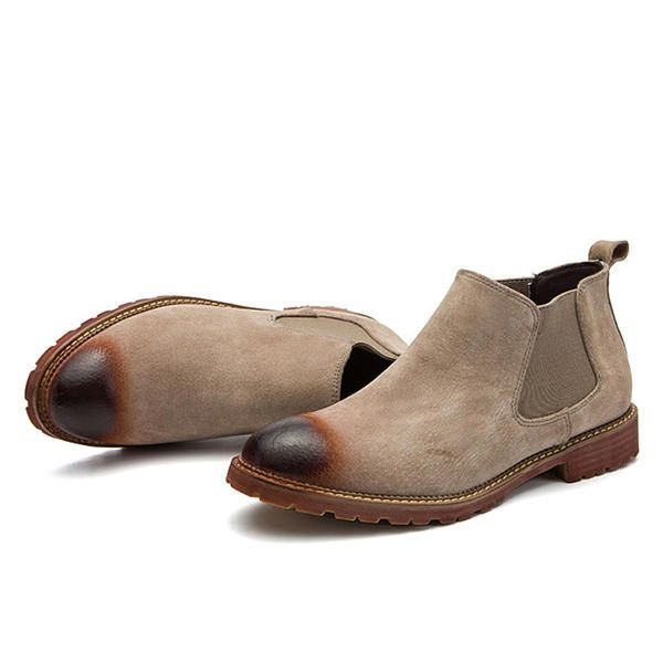 Męskie Buty Do Kostki W Stylu Angielskim Z Zamszowej Skóry Z Miękką Podeszwą