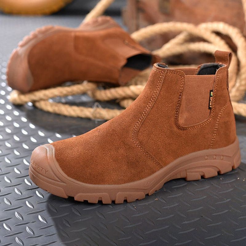 Męskie Buty Robocze Odporne Na Przebicie Ze Stali Toe Z Gumką