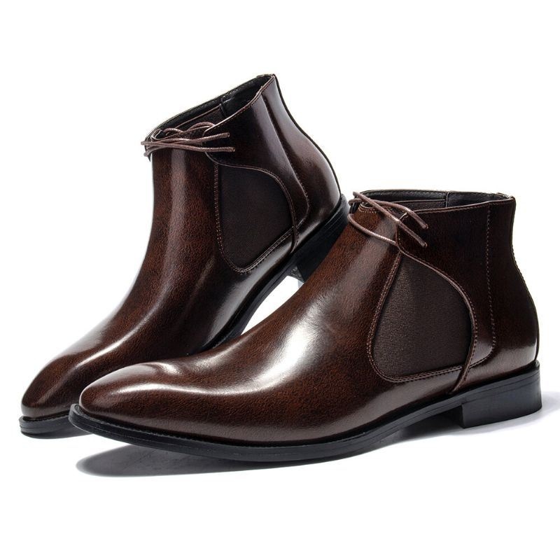 Męskie Łączenie Paneli Z Mikrofibry Miękkie Business Casual Chelsea Botki