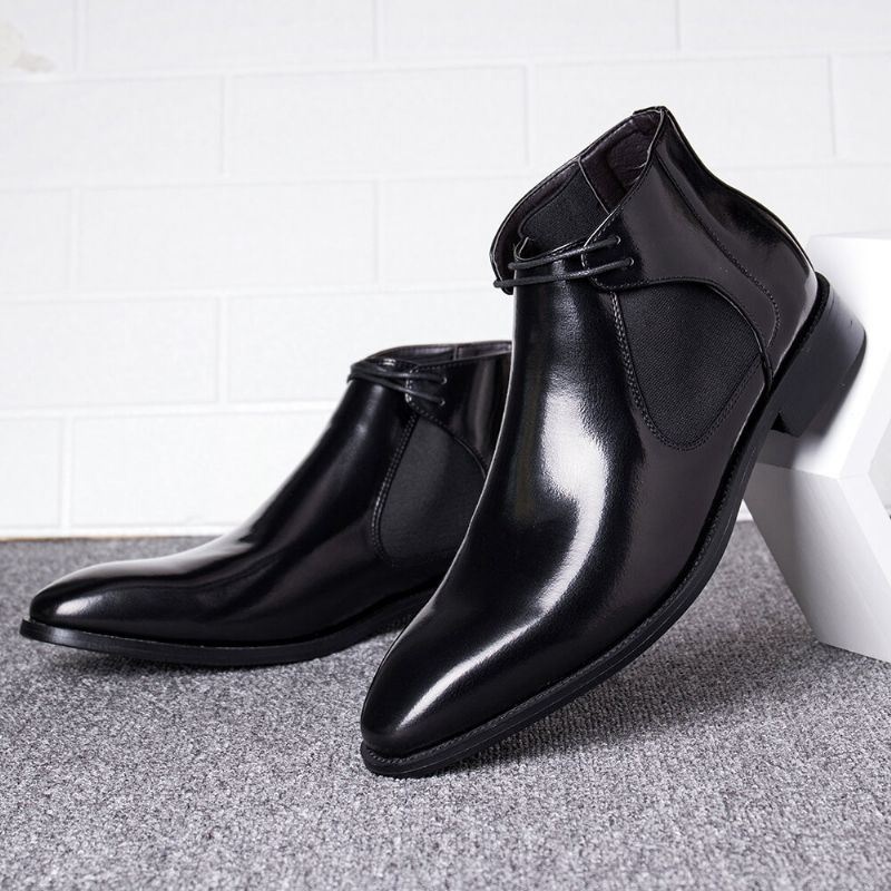 Męskie Łączenie Paneli Z Mikrofibry Miękkie Business Casual Chelsea Botki