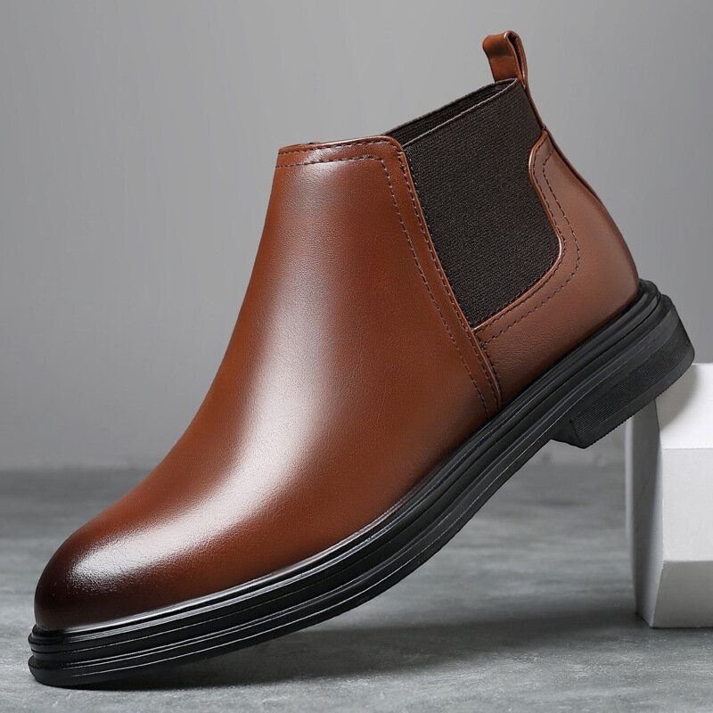 Męskie Oddychające Pointy Toe Miękka Podeszwa Wygodne Wsuwane Buty Chelsea