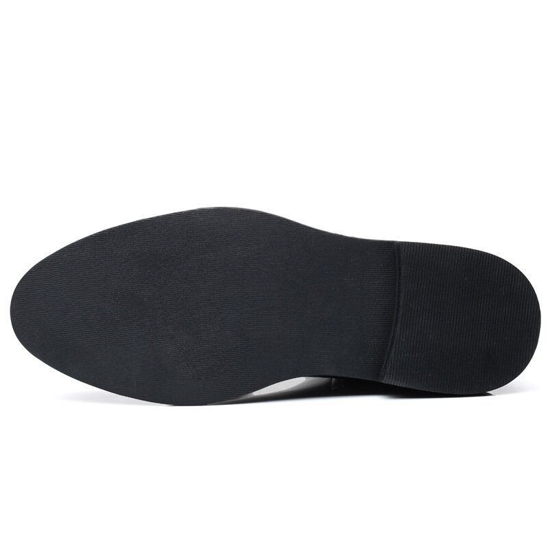 Męskie Oddychające Pointy Toe Miękka Podeszwa Wygodne Wsuwane Buty Chelsea