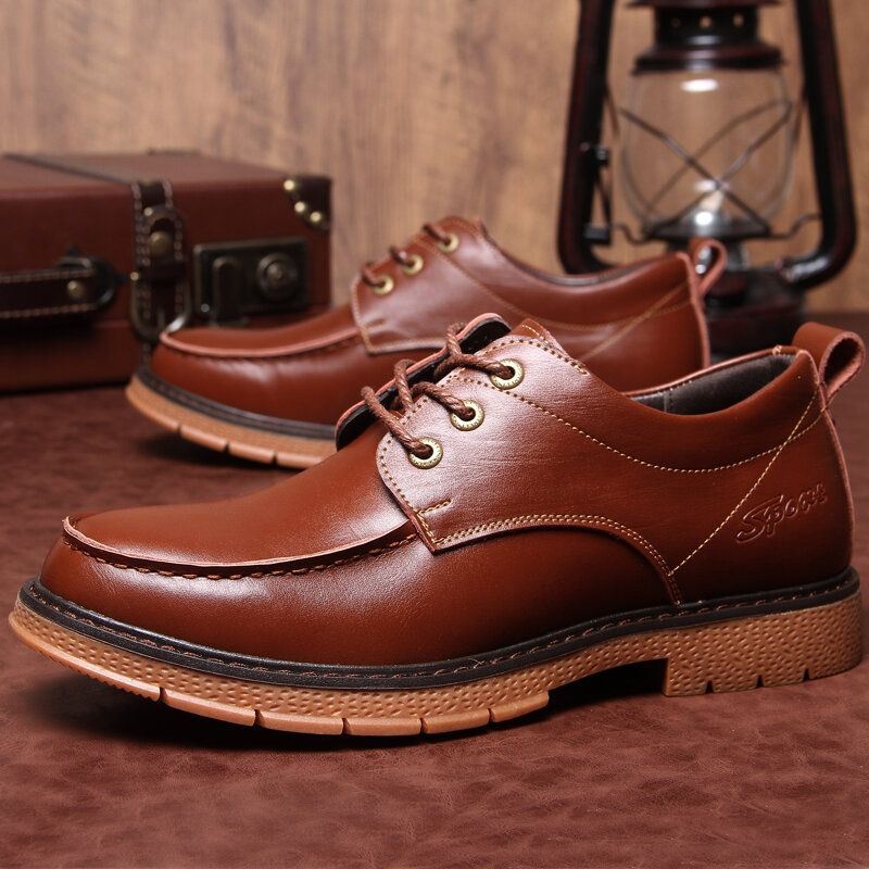 Męskie Oryginalne Skórzane Oddychające Miękkie Podeszwy Klasyczny Angielski Styl Casual Martin Buty