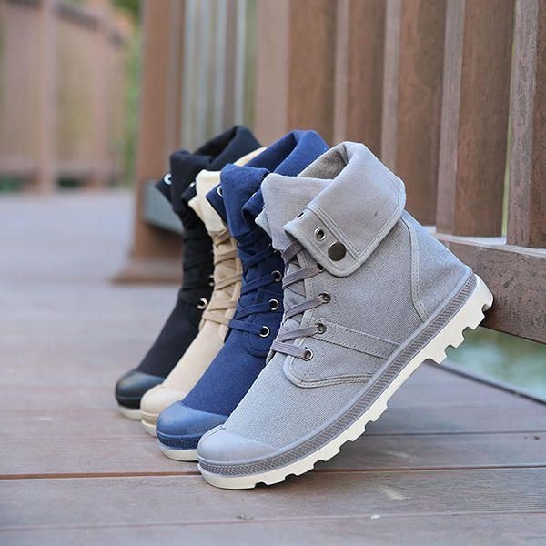 New Fashion Men Casual High Top Brezentowe Buty Outdoor Lace-up Sport Sneakers Shoes