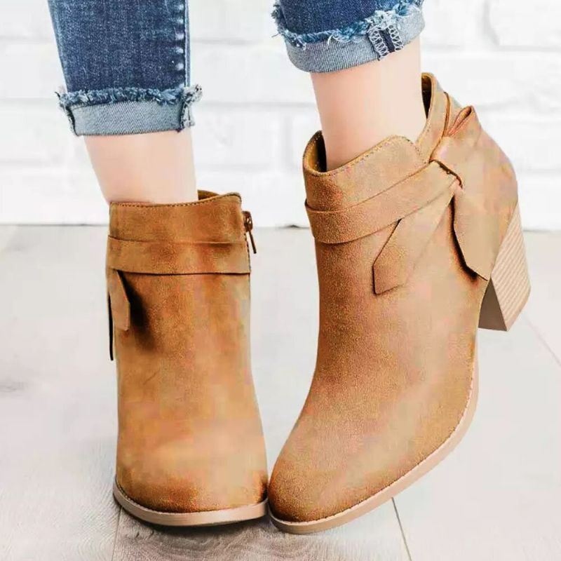 Plus Size Kobiety Wiązane Boczne Zapinane Buty Casual Szpilki