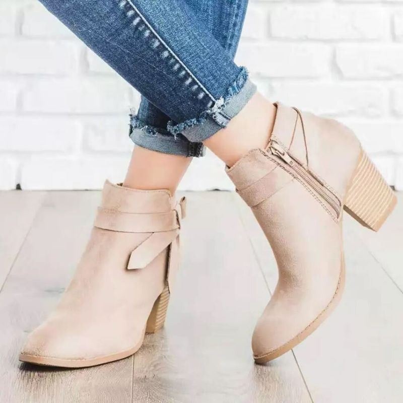 Plus Size Kobiety Wiązane Boczne Zapinane Buty Casual Szpilki