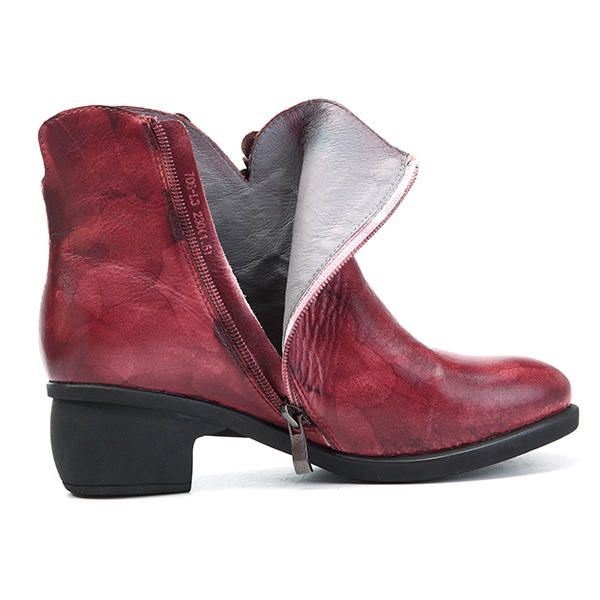 Vintage Ręcznie Robione Skórzane Buty Do Kostek W Kwiaty Dla Kobiet