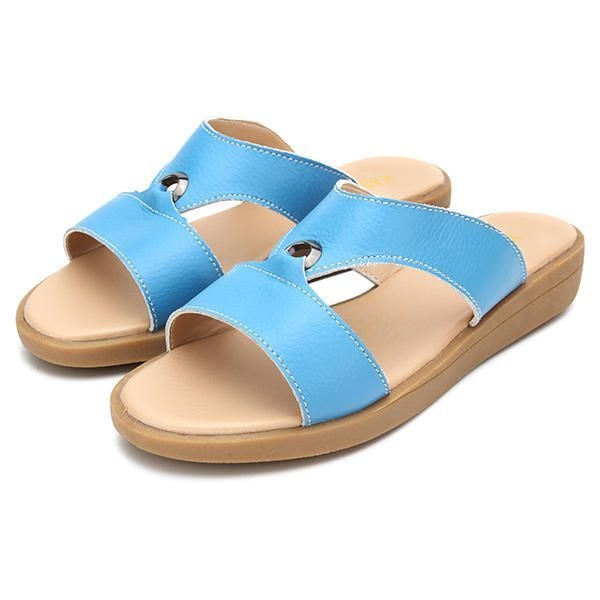 Damskie Letnie Eleganckie Sandały Plażowe Oddychające Wsuwane Płaskie Kapcie
