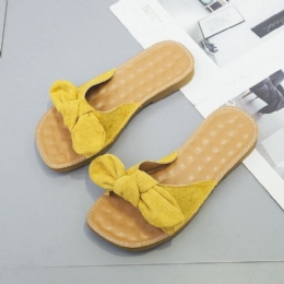 Kobiety Butteryfly Knot Miękkie Dno Płaskie Eleganckie Sandały Slide
