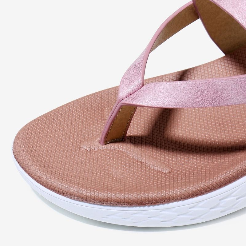 Kobiety Flip Flop Slingback Buckle Miękka Podeszwa Casual Płaskie Sandały