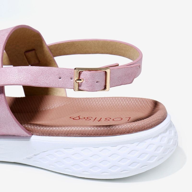 Kobiety Flip Flop Slingback Buckle Miękka Podeszwa Casual Płaskie Sandały