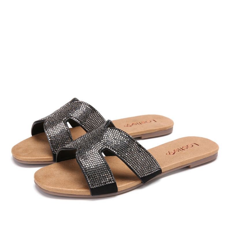 Kobiety Frezowanie Hollow Out Casual Sandały Wsuwane